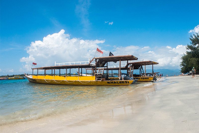 two of Gili Divers fleet on the beach just outside the dive center
