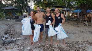 Gili Divers on a beach clean up